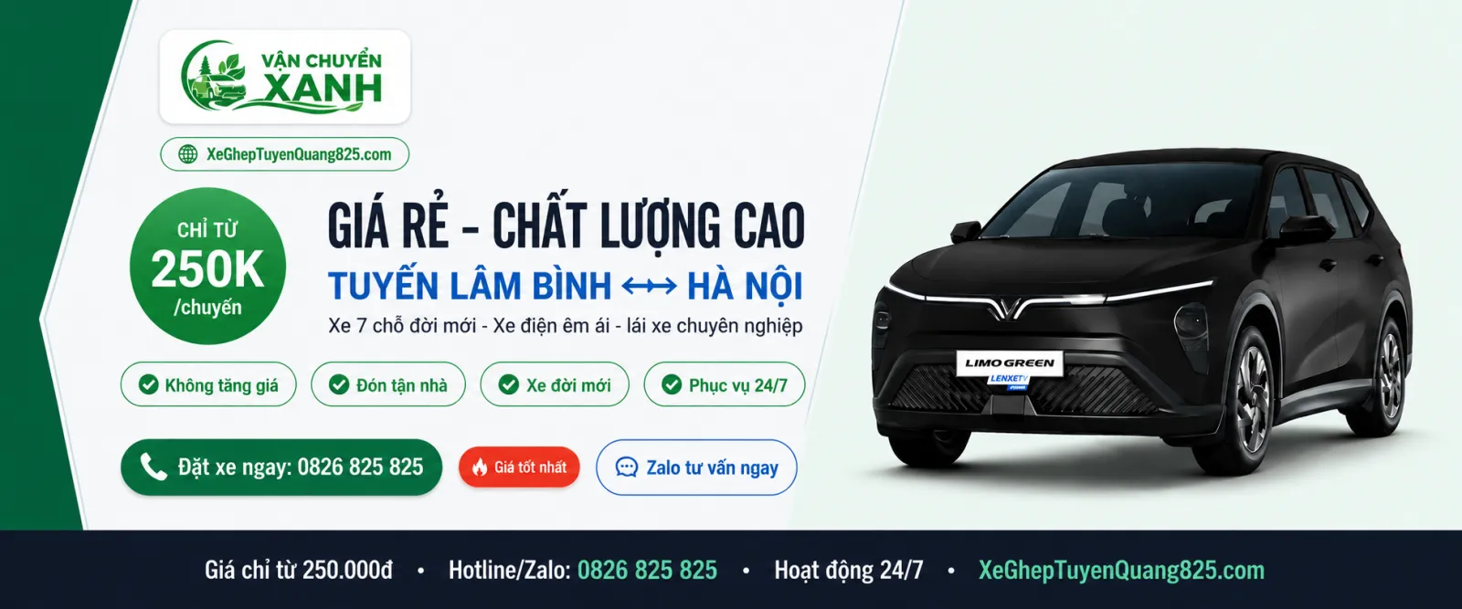 Xe ghép Tuyên Quang Hà Nội giá rẻ chất lượng cao