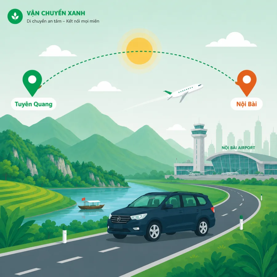 Xe ghép Tuyên Quang Nội Bài đưa đón sân bay